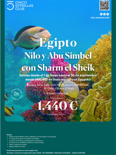 Egipto Nilo y Abu Simbel con Sharm el Sheik