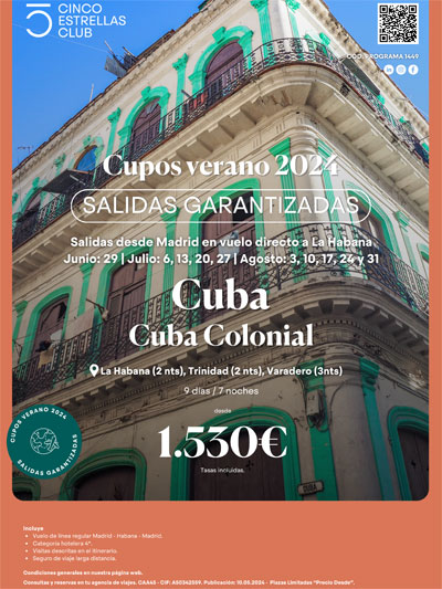 Cupos verano 2024 - Cuba Colonial